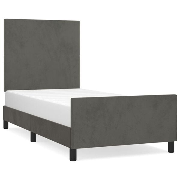 vidaXL Bettgestell ohne Matratze Dunkelgrau 80x200 cm Samt