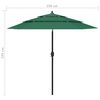 vidaXL Sonnenschirm mit Aluminium-Mast 3-lagig Gr&uuml;n 2,5 m