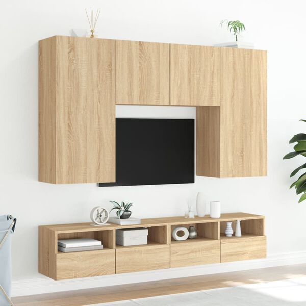 vidaXL TV-Wandschr&auml;nke 2 Stk. Sonoma-Eiche 100x30x30 cm Holzwerkstoff