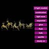 vidaXL LED Rentiere mit 40 LEDs 5 pcs Gold PET