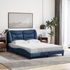 vidaXL Bettgestell mit LED ohne Matratze "Hvar" Blau 120x200 cm Stoff