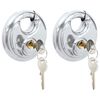 vidaXL Diskusschl&ouml;sser mit Schl&uuml;sseln 2 pcs Silber 9 x 2,8 x 9 cm