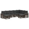 vidaXL Gartensofa-set 9 Stk. Grau und Dunkelgrau Poly-Rattan