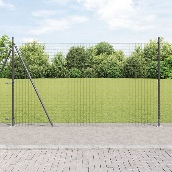 vidaXL Zaunpfosten Sonstiges 26 pcs Grau 3,2 x 3,2 x 88,5 cm Stahl