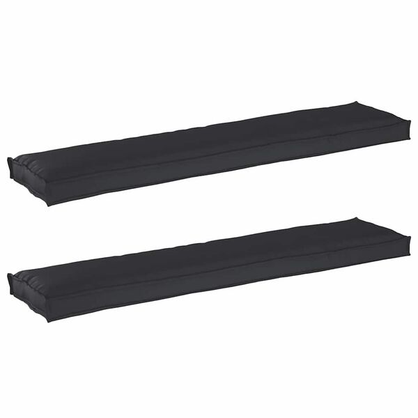 vidaXL Palettenkissenset 2 pcs Schwarz 180 x 40 x 8 cm Oxford-Stoff