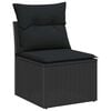 vidaXL Gartensofa-set mit Kissen 7 pcs Schwarz Poly-Rattan