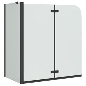 vidaXL Bad-Duschschirm Schwarz 120 x 68 x 130 cm