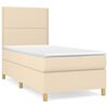 vidaXL Boxspringbett mit Matratze Creme 90x200 cm Stoff