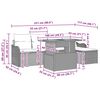 vidaXL Garten-Sofa-Set mit Speicher 6 pcs Schwarz Poly Rattan