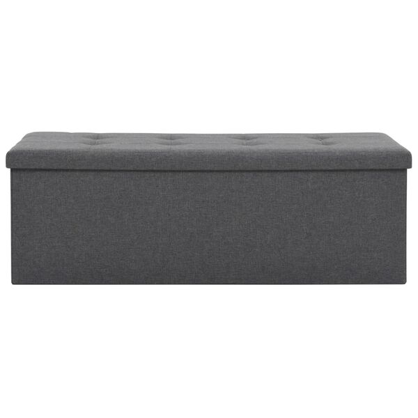 vidaXL Faltbare Sitzbank Leinenoptik 110&times;38&times;38 cm Dunkelgrau