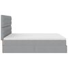 vidaXL Ottoman-Bett mit Matratzen Hellgrau 160x200 cm Stoff