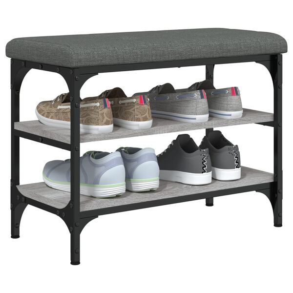 vidaXL Schuhbank Grau Sonoma 62x32x47 cm Holzwerkstoff
