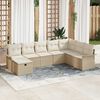vidaXL Gartensofa-set mit Kissen 8 pcs Beige und Creme Poly-Rattan