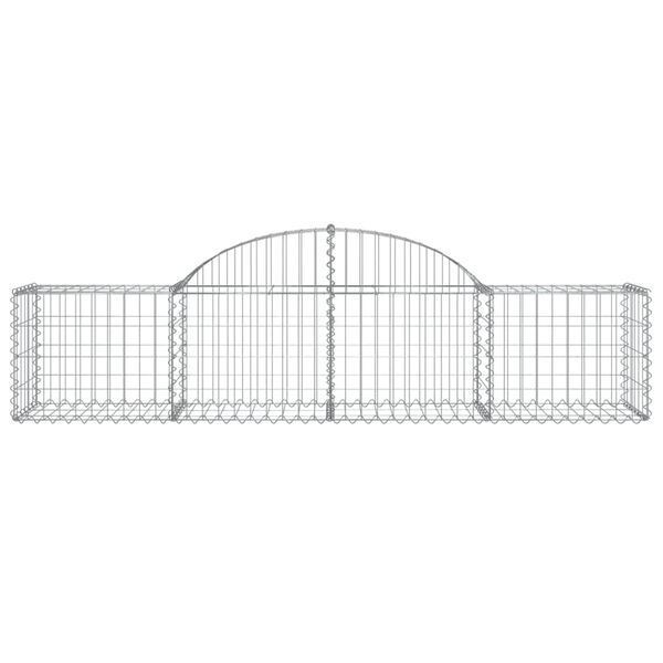 vidaXL Gabionen mit Hochbogen 4 Stk. 200x50x40/60 cm Verzinktes Eisen