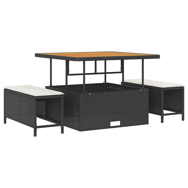 vidaXL Garten-Sofa-Set 11 pcs Schwarz Poly-Rattan