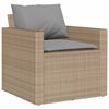 vidaXL 6-tlg. Garten-Sofagarnitur mit Kissen Beige Poly Rattan