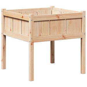 vidaXL Garten-Pflanzgef&auml;&szlig; Natur 70 x 70 x 70 cm Massives Kiefernholz