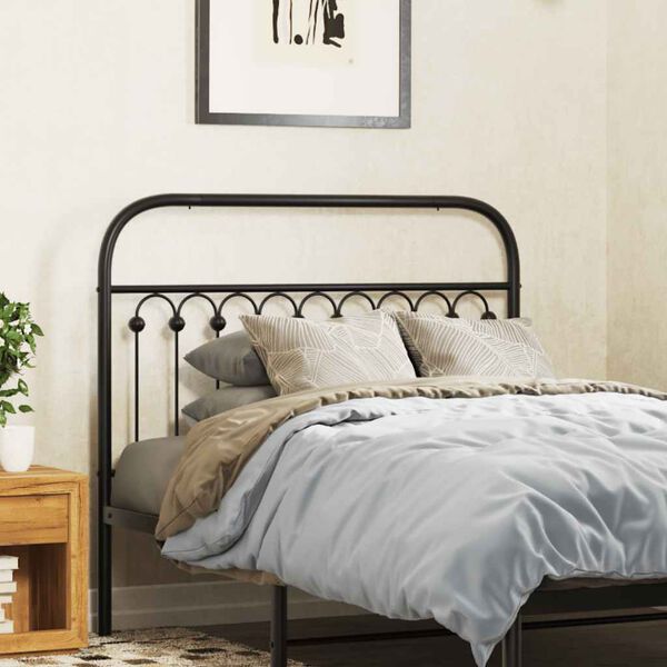 vidaXL Ersatz-Kopfteil Metall Schwarz 107 cm