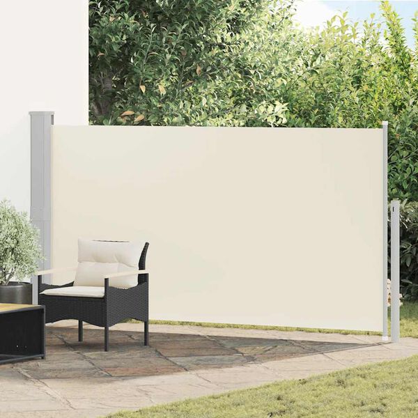 vidaXL Seitenmarkise 160x300 cm Cremewei&szlig;