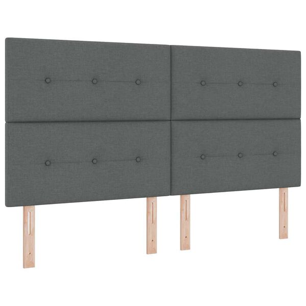 vidaXL Boxspringbett mit Matratze Dunkelgrau 90x190 cm Dunkelgrau