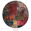 vidaXL Teppich Waschbar Patchwork Mehrfarbig &phi;120 cm Rutschfest