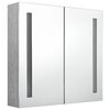 vidaXL LED-Bad-Spiegelschrank Betongrau 62x14x60 cm