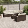 vidaXL 9-tlg. Garten-Sofagarnitur mit Kissen Braun Poly Rattan