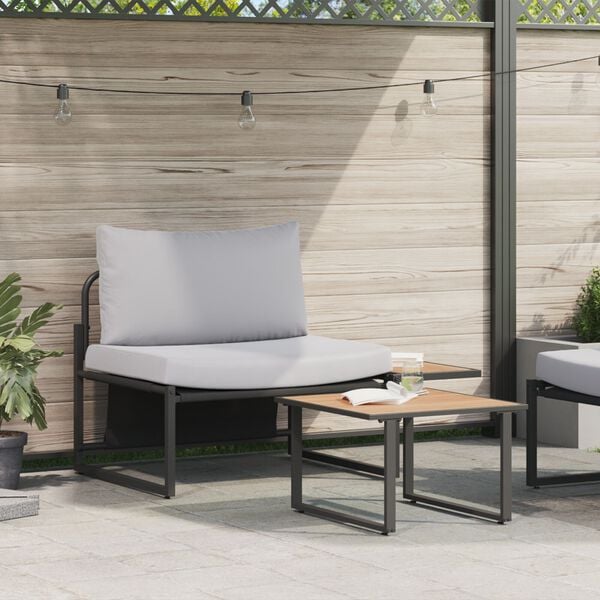 vidaXL Garten-Sofa-Set 2 pcs Hellgrau Stahl