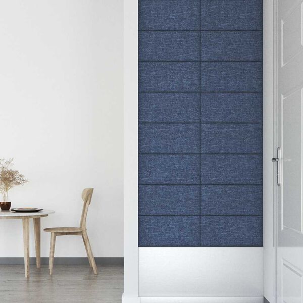 vidaXL Wandpaneele 12 Stk. Blau 60x30 cm Stoff 2,16 m&sup2;