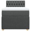 vidaXL Boxspringbett mit Matratze Dunkelgrau 90x190 cm Stoff