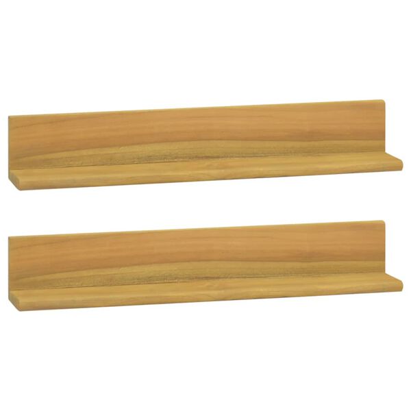 vidaXL Wandregale 2 Stk. 60x10x10 cm Massivholz Teak