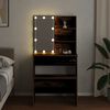 vidaXL Schminktisch-Set mit LED-Leuchten Altholz-Optik Holzwerkstoff
