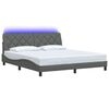vidaXL Bettgestell mit LED ohne Matratze Dunkelgrau 180x200 cm Stoff