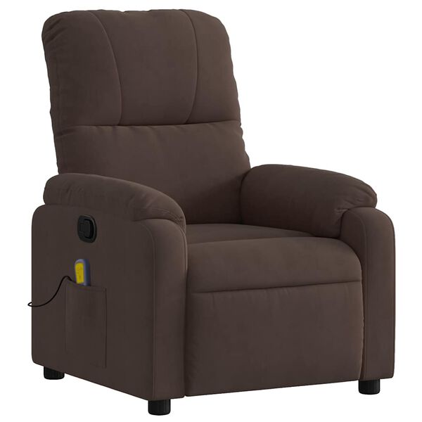 vidaXL Massagesessel mit Liegefunktion, braun, Mikrofaserstoff