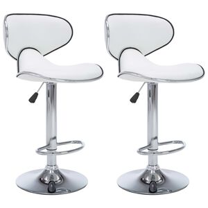 vidaXL Barhocker 2 Stk. Wei&szlig; Kunstleder