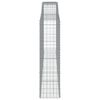 vidaXL Gabionen mit Hochbogen 2 Stk. 400x50x180/200cm Verzinktes Eisen