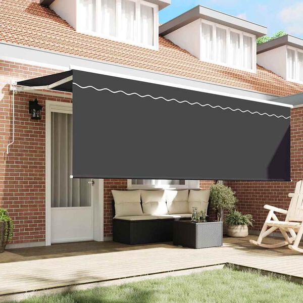 vidaXL Markise mit Sichtschutz Anthrazit 350 x 200 x 120 cm