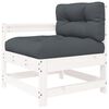 vidaXL 6-tlg. Garten-Lounge-Set mit Kissen Wei&szlig; Massivholz