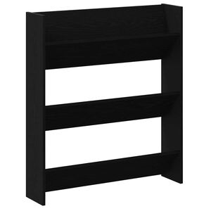 vidaXL Schuhschrank 80 x 18 x 90 cm Holzwerkstoff Schwarz Eichen-Optik