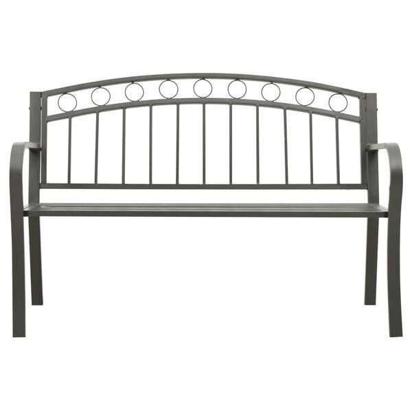 vidaXL Gartenbank Grau 120 cm Stahl