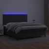 vidaXL Boxspringbett mit Matratze & LED Schwarz 160x200 cm Kunstleder