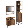 vidaXL Badezimmerm&ouml;bel-Set mit Regal 3 pcs Altholz Holzwerkstoff
