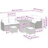 vidaXL Garten-Sofa-Set mit Kissen mit Kissen 9 pcs Beige und Hellgrau