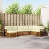 vidaXL Ecksofa Set mit Kissen 8 pcs Natur und Creme Massivholz Akazie