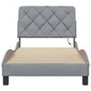vidaXL Bettgestell mit LED ohne Matratze Hellgrau 90x190 cm Stoff