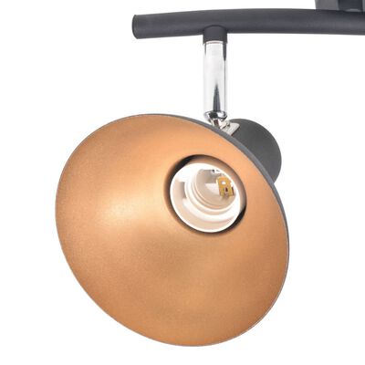 vidaXL Deckenlampe für 2 Glühbirnen E27 Schwarz und Gold