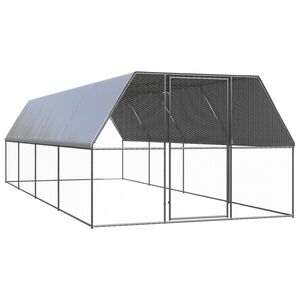 vidaXL Outdoor-H&uuml;hnerk&auml;fig 3x8x2 m Verzinkter Stahl