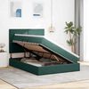 vidaXL Bett mit Stauraum und LED Dunkelgr&uuml;n 140 x 190 cm Samt