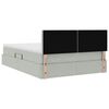 vidaXL Bett mit Stauraum und LED Hellgrau 140 x 190 cm Samt