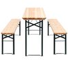 vidaXL Klappbarer Biertisch mit 2 B&auml;nken 177 cm Kiefernholz